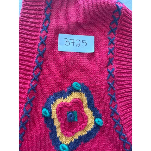Jantzen Classics Ugly Sweater Vest Women Size Large Red Hearts Christmas Holiday - Picture 9 of 9